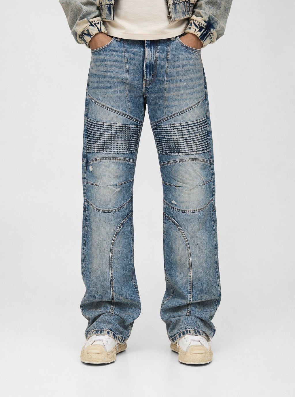 Biker jeans vintage blue