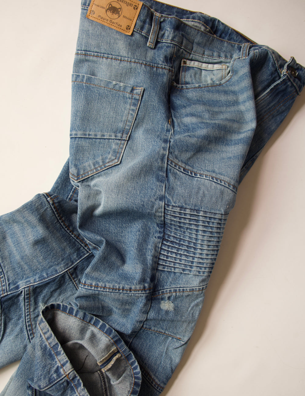 Biker jeans vintage blue